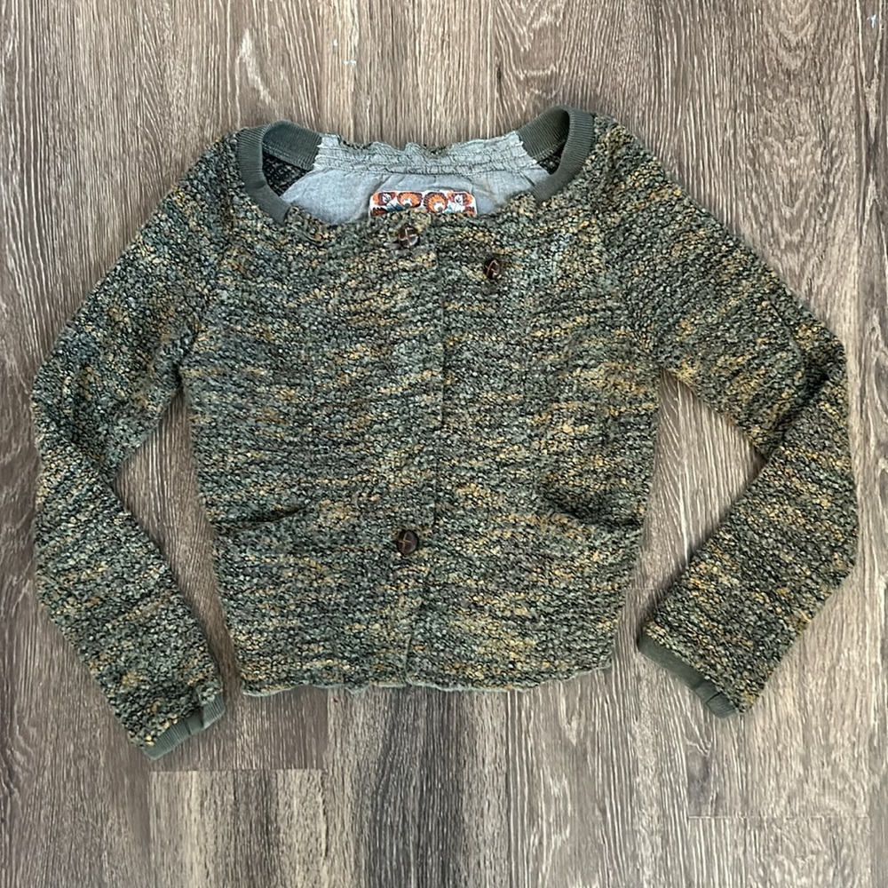 Y2K Free People Chunky Knit Button Cardigan Sweater Wool Cottagecore Vintage - Picture 1 of 6